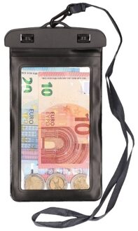 Zwart waterdicht geldtasjes voor om de nek - Kostbaarhedenbuidel