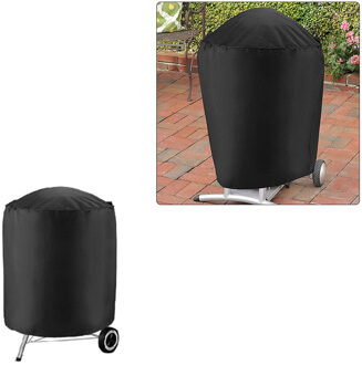 Zwart Waterdichte Bbq Cover Ronde Zware Bbq Grill Cover Weber Regen Barbacoa Anti Dust Regen Gas Houtskool Elektrische Barbeque 80X66X100