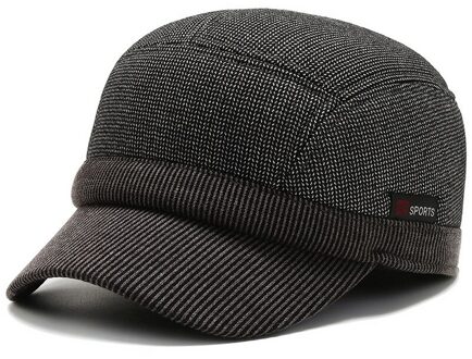 Zwart Winter Hoeden Snapback Oorkleppen Baseball Cap Voor Mannen Outdoor Verdikking Heren Caps