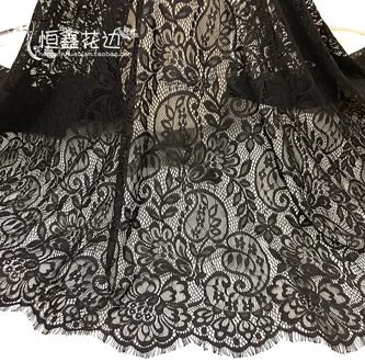 Zwart Wit 150Cm * 300Cm Wedding Dress Bridal Applique Diy Bruids Hoofdtooi Sjaal Sluier Wimper Kant Stof Gordijn