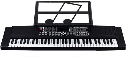 Zwart/Wit 61 Key Digitale Muziek Elektronische Toetsenbord Elektrische Piano Met Muziek Stand Microfoon Usb Kabel Kids