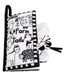 Zwart Wit Animal Staart Puzzel Baby 3D Doek Boek Visuele Developmental Toy Peuter Vroege Onderwijs Cognitie Speelgoed Farmland dier