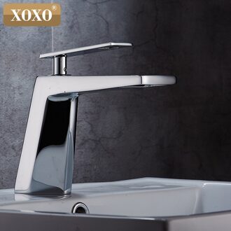 Zwart Wit Badkamer Basinfaucet Hollow Vorm Bad Waterval Kranen Enkele Handgreep Water Mengkraan 80015 80015C