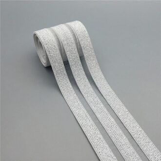 Zwart Wit Elastische Band 50 Mm 90 Mm Glitter Goud Zilver Mesh Kledingstuk Elastische Riem Meisje Jurk Naaien Diy Ambachten accessoires 1 Meter Glitter zilver / 50mm