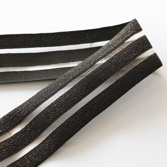 Zwart Wit Elastische Band 50 Mm 90 Mm Glitter Goud Zilver Mesh Kledingstuk Elastische Riem Meisje Jurk Naaien Diy Ambachten accessoires 1 Meter Glitter zwart / 50mm