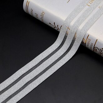 Zwart Wit Elastische Band 50mm 90mm Breedte Glitter Mesh Kledingstuk Meisje Jurk Vrouwen Kleding Naaien DIY Hand Made ambachten 1meter glitter zilver / 50mm