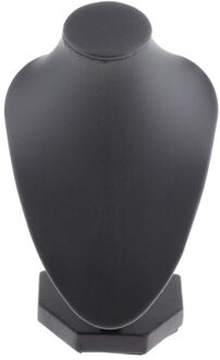 Zwart/Wit Fluwelen Sieraden Ketting Ketting Display Bust Standhouder Rack PU zwart