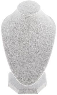 Zwart/Wit Fluwelen Sieraden Ketting Ketting Display Bust Standhouder Rack Velvet wit