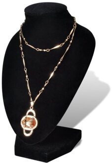 Zwart/Wit Fluwelen Sieraden Ketting Ketting Display Bust Standhouder Rack Velvet zwart