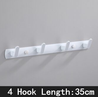 Zwart Wit Gewaad Haak Badkamer Handdoek Haken Handdoeken Zak Hoed Haak Wandmontage Kleding Coat Hook Muur Hanger Badkamer Hardware wit- 4 Hook