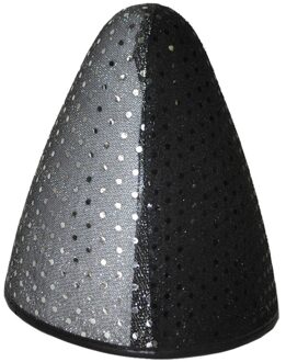 Zwart/wit pierrot hoedje met gaas en zilveren stippen - volwassenen - Verkleedhoofddeksels Multikleur