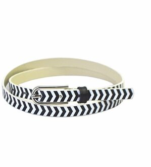 Zwart Wit Print Leer Zebra Print Riem Zilveren Pin Gesp Mannen Vrouwen Slanke Riem Broek Broek Causale Riem