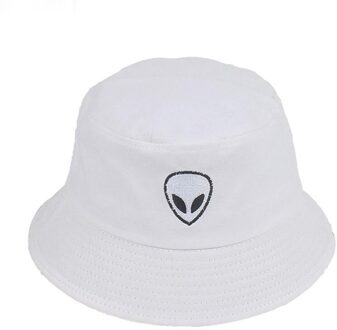 Zwart Wit Solid Alien Emmer Hoed Unisex Caps Hip Hop Gorros Mannen Vrouwen Zomer Panama Cap Strand Zon Vissen hoeden Katoen