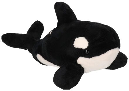 Zwart/witte orka knuffels 36 cm knuffeldieren - Knuffel zeedieren