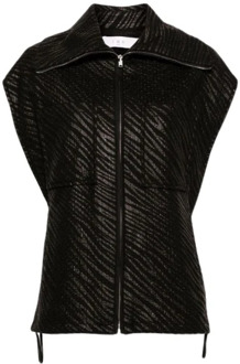 Zwart Zebra Print Alina Vest IRO , Black , Dames - S,Xs,2Xs