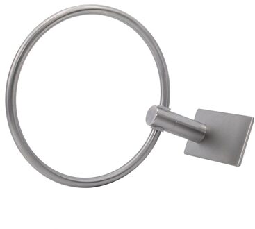 Zwart Zilver Afwerking Rvs Badkamer Handdoek Houder Muur Gemonteerde Ronde Handdoek Ringen Handdoekenrek
