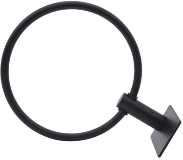 Zwart Zilver Afwerking Rvs Badkamer Handdoek Houder Muur Gemonteerde Ronde Handdoek Ringen Handdoekenrek