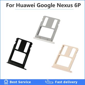 Zwart/Zilver/Goud Sim Tray Stand Voor Huawei Google Nexus 6P SIM Kaarthouder Adapter Reparatie vervanging Card Slot Houder zilver card tray