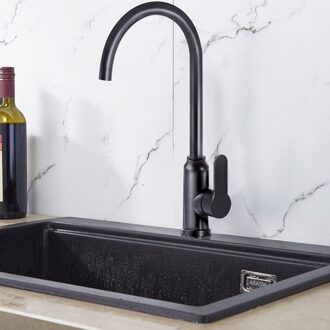 Zwart/Zilver Keukenkraan Pull Out Kitchen Sink Kraan Enkele Handgreep Kraan 360 Graden Draaibare Sink Mixer Keuken Tap