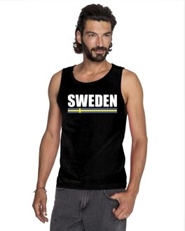 Zwart Zweden supporter singlet shirt/ tanktop heren L