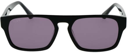 Zwarte Acetaat Zonnebril - One Size