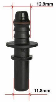 ! Zwarte Auto Fittings Nylon Brandstofslangen Snelkoppeling Connector Slang Koppeling 7.89/9.89/11.8 Elleboog/straight 11.8 mannetje
