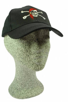 Zwarte baseballcap piraat