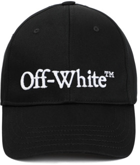 Zwarte Baseballpet met Wit Logo Off White , Black , Heren - L,M