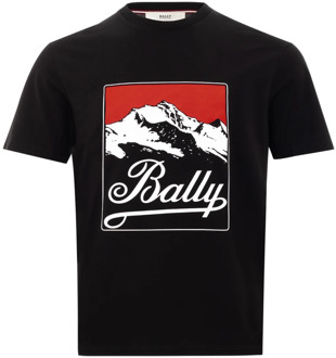 Zwarte Bedrukte T-shirt Bally , Black , Heren - 2Xl,L,M,S