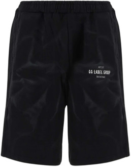 Zwarte Bermuda Shorts van Katoen met Logodetail 44 Label Group , Black , Heren - M,S
