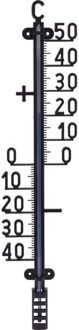 Zwarte binnen/buiten thermometer 41 cm