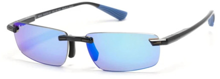 Zwarte Blauwe Zonnebril Stijlvol Dagelijks Gebruik Maui Jim , Black , Unisex - 59 MM
