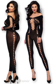 Zwarte Bodystocking, CR4646 - Maat: S/M