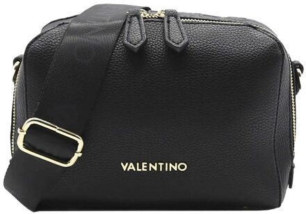 Zwarte Boxy Schoudertas met Gouden Details Valentino by Mario Valentino , Black , Dames - ONE Size
