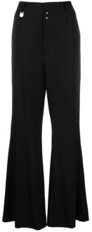 Zwarte broek met hoge taille en uitlopende pijpen MM6 Maison Margiela , Black , Dames - 2XS