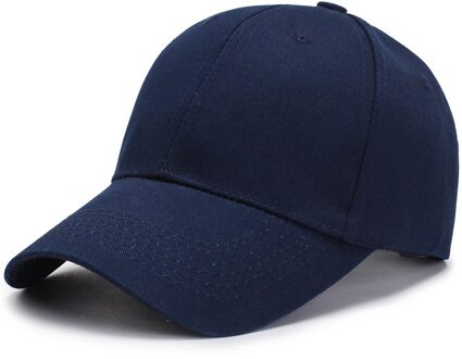 Zwarte Cap Effen Kleur Baseball Snapback Ingericht Casual Gorras Schaduw De Zon Hip Hop Vader Hoeden Voor Mannen vrouwen Unisex marine blauw