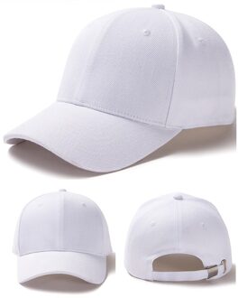Zwarte Cap Effen Kleur Baseball Snapback Ingericht Casual Gorras Schaduw De Zon Hip Hop Vader Hoeden Voor Mannen vrouwen Unisex wit