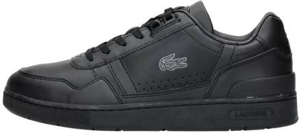 Zwarte Casual Leren Sneakers oor Heren Lacoste , Black , Heren - 42 EU