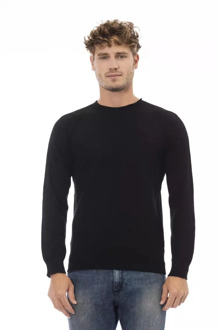 Zwarte Crewneck Sweater Alpha Studio , Black , Heren - M,3Xl