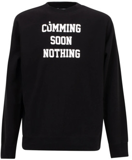 Zwarte Crewneck Sweater met Geribbelde Details Noma t.d. , Black , Heren - Xl,L,M