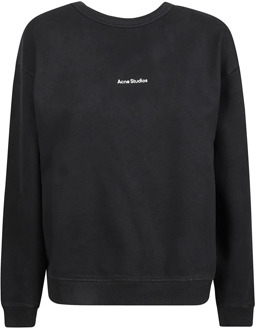 Zwarte Crewneck Sweatshirt met Logo Print Acne Studios , Black , Heren - M,S