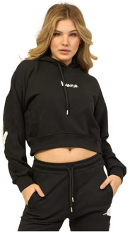 Zwarte Crop Hoodie Sweater Disclaimer , Black , Dames - L,M,Xs