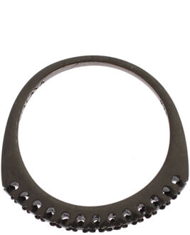 Zwarte CZ Rhodium 925 Zilveren Damesring - EU 40.5 / UK 7