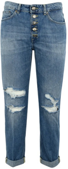 Zwarte denim jeans met juweelknopen Dondup , Blue , Dames - W28,W25,W27,W26