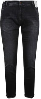 Zwarte Denim Straight-Leg Jeans PT Torino , Blue , Heren - W29