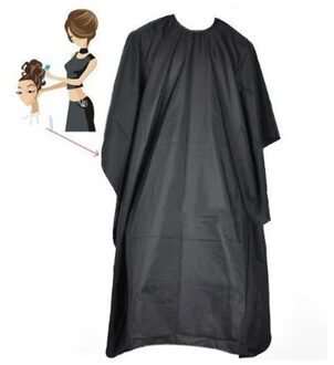 Zwarte Doek Professionele Kapsalon Nylon Sjaal Met Snap Sluiting 140x90cm