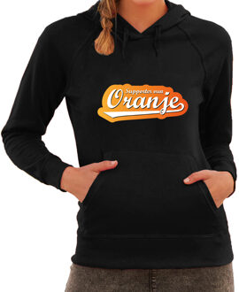 Zwarte fan hoodie voor dames - supporter van oranje - Holland / Nederland supporter - EK/ WK hooded sweater / outfit L