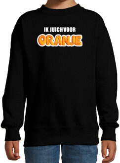 Zwarte fan sweater / trui Holland ik juich voor oranje EK/ WK voor kinderen 12-13 jaar (152/164) - Feesttruien