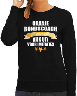 Zwarte fan sweater voor dames - de enige echte bondscoach - Holland / Nederland supporter - EK/ WK trui / outfit XL