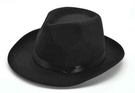 Zwarte Fedora verkleed hoed voor volwassenen - Verkleedhoofddeksels